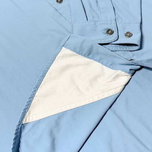 Orvis Men’s Long Sleeve Vented Fishing Camp Shirt Blue Polyamide Size L (A7) - Picture 6 of 12